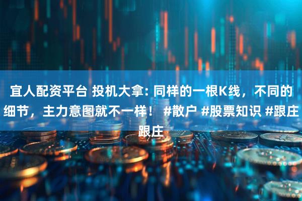 宜人配资平台 投机大拿: 同样的一根K线，不同的细节，主力意图就不一样！ #散户 #股票知识 #跟庄