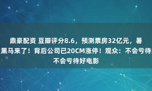 鼎豪配资 豆瓣评分8.6，预测票房32亿元，暑期档大黑马来了！背后公司已20CM涨停！观众：不会亏待好电影